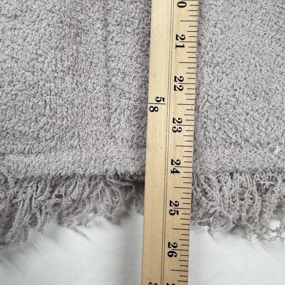 Barefoot Dreams Cozy Chic NEW Fringed Jacket Cardigan Sz M Oyster Gray Pockets - Picture 11 of 14